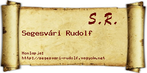 Segesvári Rudolf névjegykártya
